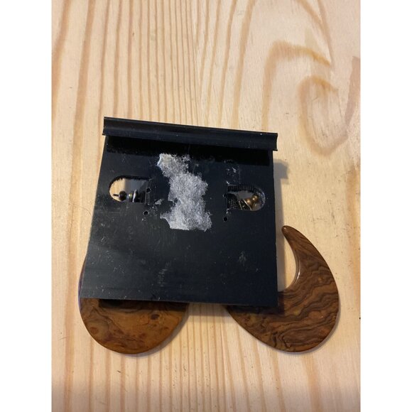 Gantos Acrylic Wood Look Pierced Stud Earrings - Picture 3 of 4